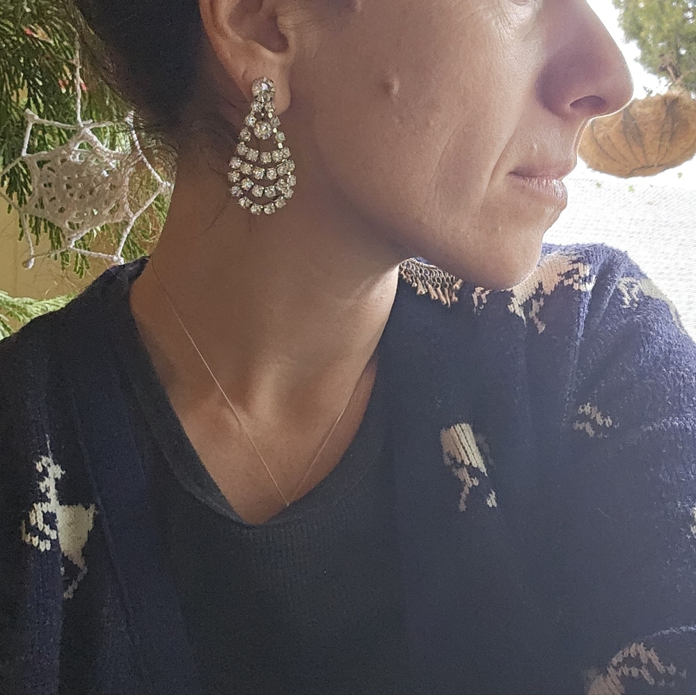 Vintage Rhinestone earrings - Picture 6 of 6